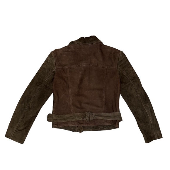 All Saints Hitchen Leather Biker Jacket in Graphite Brown Womens Size XS / 0 - Picture 6 of 8